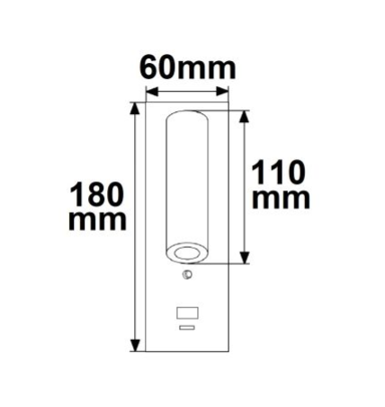 LED Leseleuchte, 3W, weiß, mit USB-A und USB-C Ladebuchse, warmweiß, 3 Stufen dimmbar