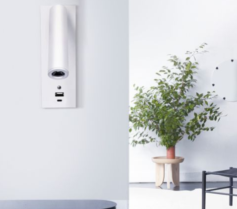 LED Leseleuchte, 3W, weiß, mit USB-A und USB-C Ladebuchse, warmweiß, 3 Stufen dimmbar