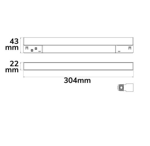 Track48 Linearleuchte 30cm weiß, 10W, 120°, 48V DC, 3000K, CRI90, prismatisch, Line+, DALI dimmbar