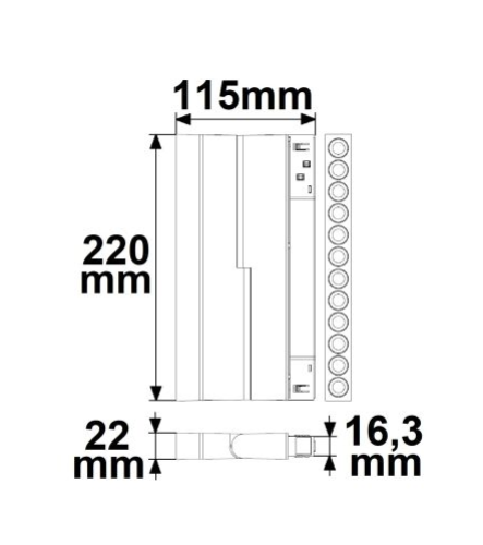 Track48 Raster-Schienen-Strahler 22cm schwarz, 12W, 36°, UGR&lt;19, 48V DC, 3000K, CRI90