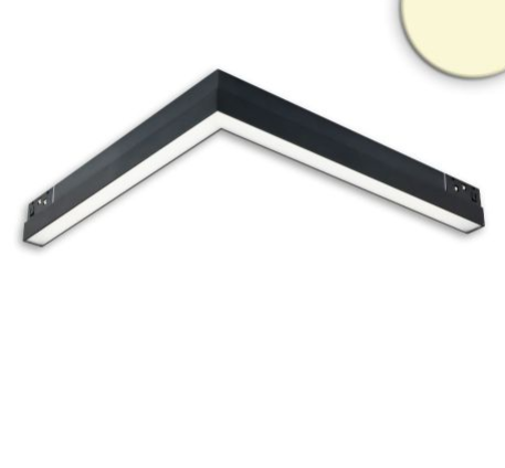 Track48 Eckleuchte horizontal schwarz, 20W, 120°, 48V DC, 3000K,CRI90, Line+, DALI dimmbar