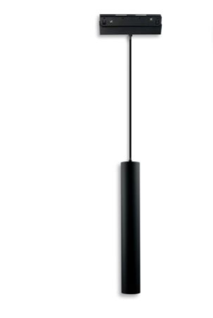 Track48 Hängeleuchte Pipe schwarz, 15W, 36°, UGR&lt;19, 48V DC, 3000K, CRI90