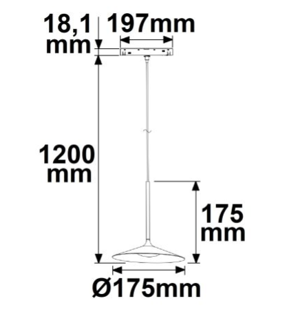 Track48 Hängeleuchte Shade 5,5W, 120°, 48V DC, schwarz, 3000K