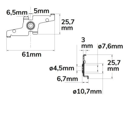 Track48 Montageclip für Track48 Aufbauschienen, schwarz, 2 Stück