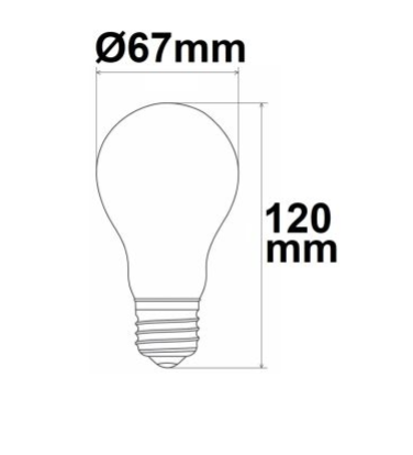 E27 LED Birne A67, 12W, klar, 160 lm/W, warmweiß, dimmbar