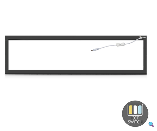 LED FRAME PANEEL | EDGE LIT | 120x30 | 40W | UGR-23 | SCHWARZ | CCT-SCHALTER