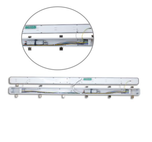 LED Wannenleuchte SL 150cm, IP66, mit HF-Sensor, PowerSwitch 36-57W, 140lm/W, 4000K