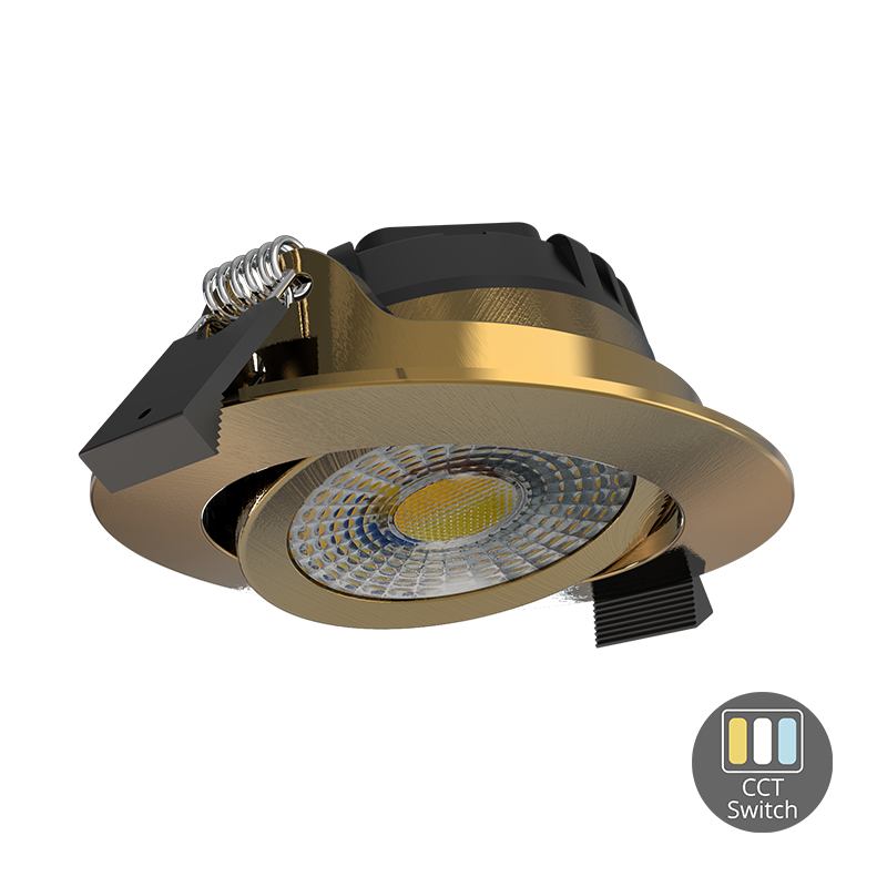 LED INBOUWSPOT | MIRAN | SLIM-FIT | 6W | DIM | MESSING | CCT-SWITCH | IP65