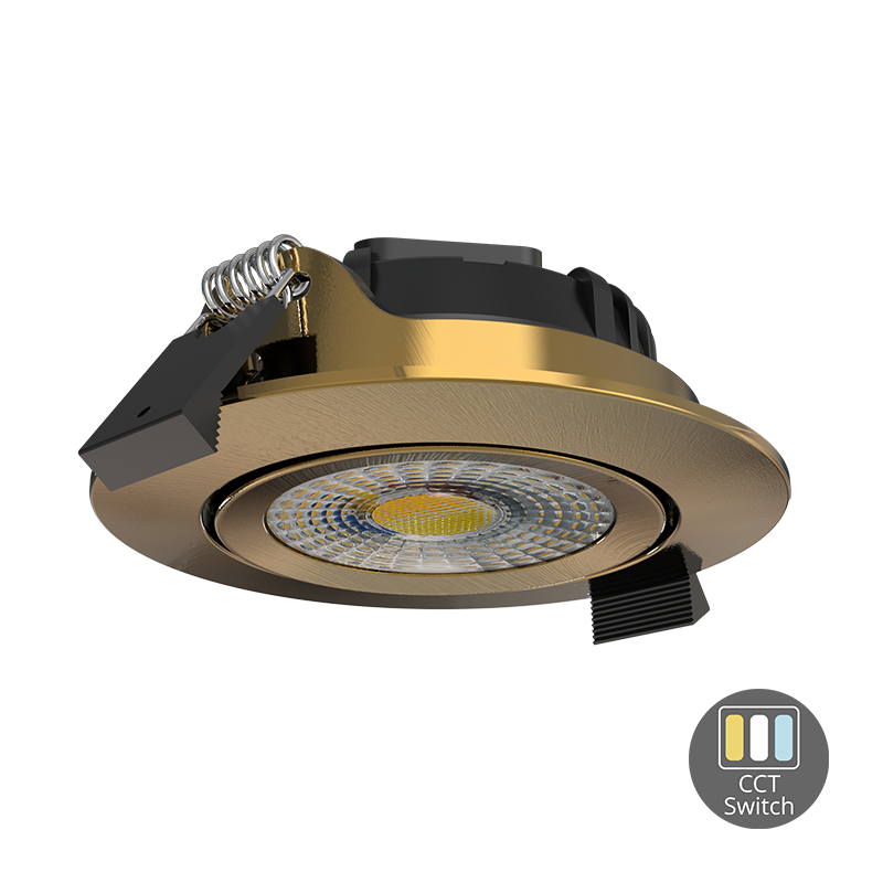 LED INBOUWSPOT | MIRAN | SLIM-FIT | 6W | DIM | MESSING | CCT-SWITCH | IP65