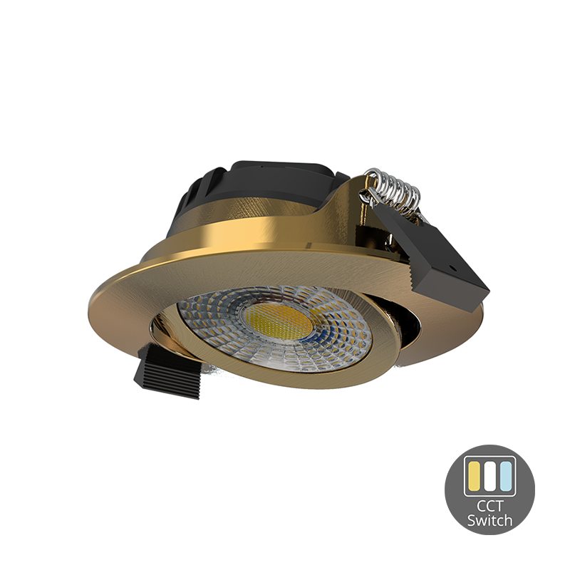 LED INBOUWSPOT | MIRAN | SLIM-FIT | 6W | DIM | MESSING | CCT-SWITCH | IP65