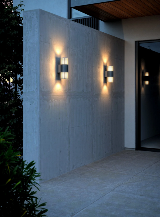 Aludra Double Wandleuchte Seaside antracit 2xE27 IP54