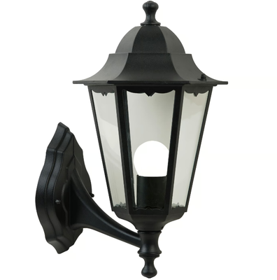 Cardiff Up Wandleuchte Schwarz E27 IP44