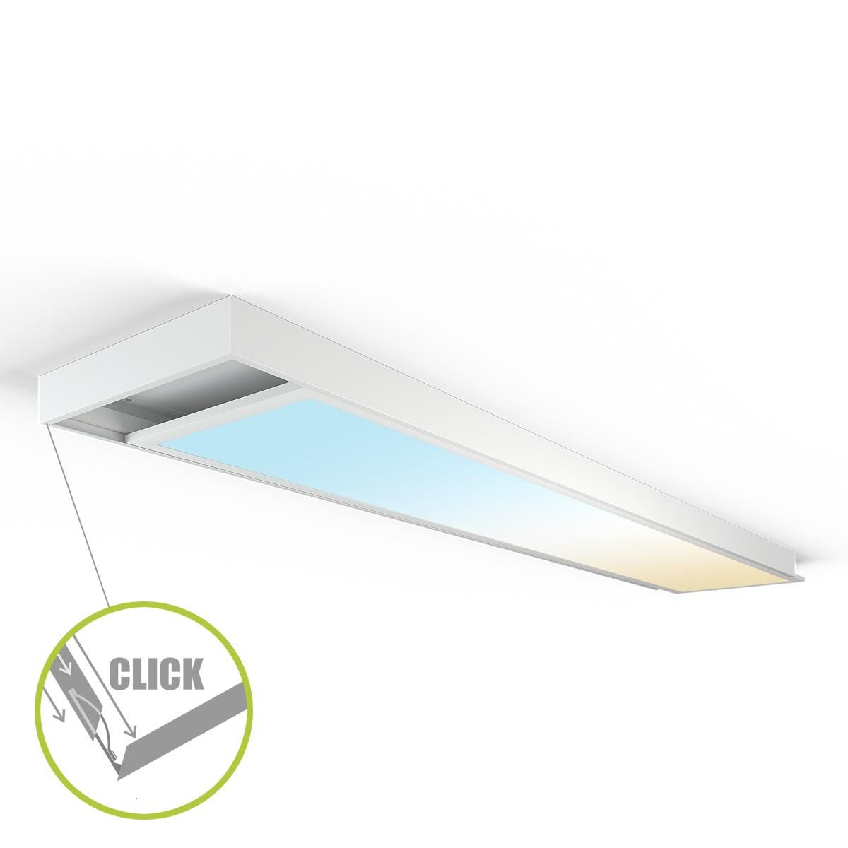 LED Panel Aufbaurahmen Click 150x30cm weiß
