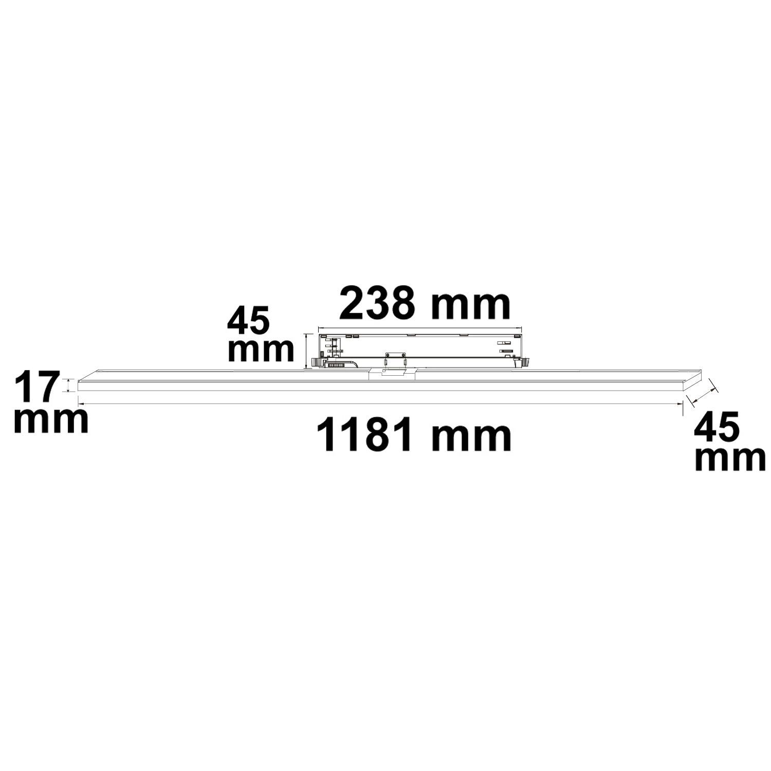3-PH Linearleuchte prismatisch, 120cm, 42-56W, weiß, 3000|3500|4000K, CRI90