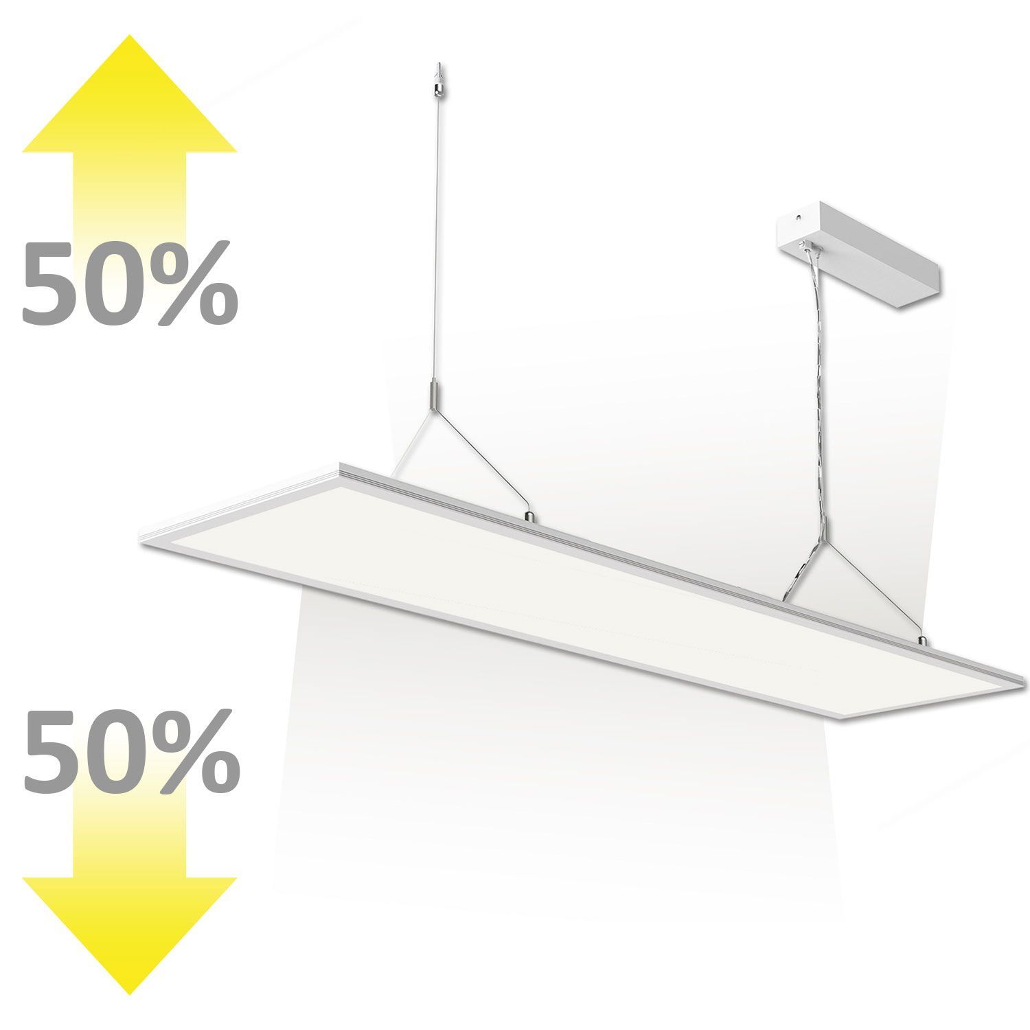 LED Office Hängeleuchte Up&amp;Down, 20W+20W, 30x120cm, weiß, UGR&lt;19, 4000K, DALI dimmbar