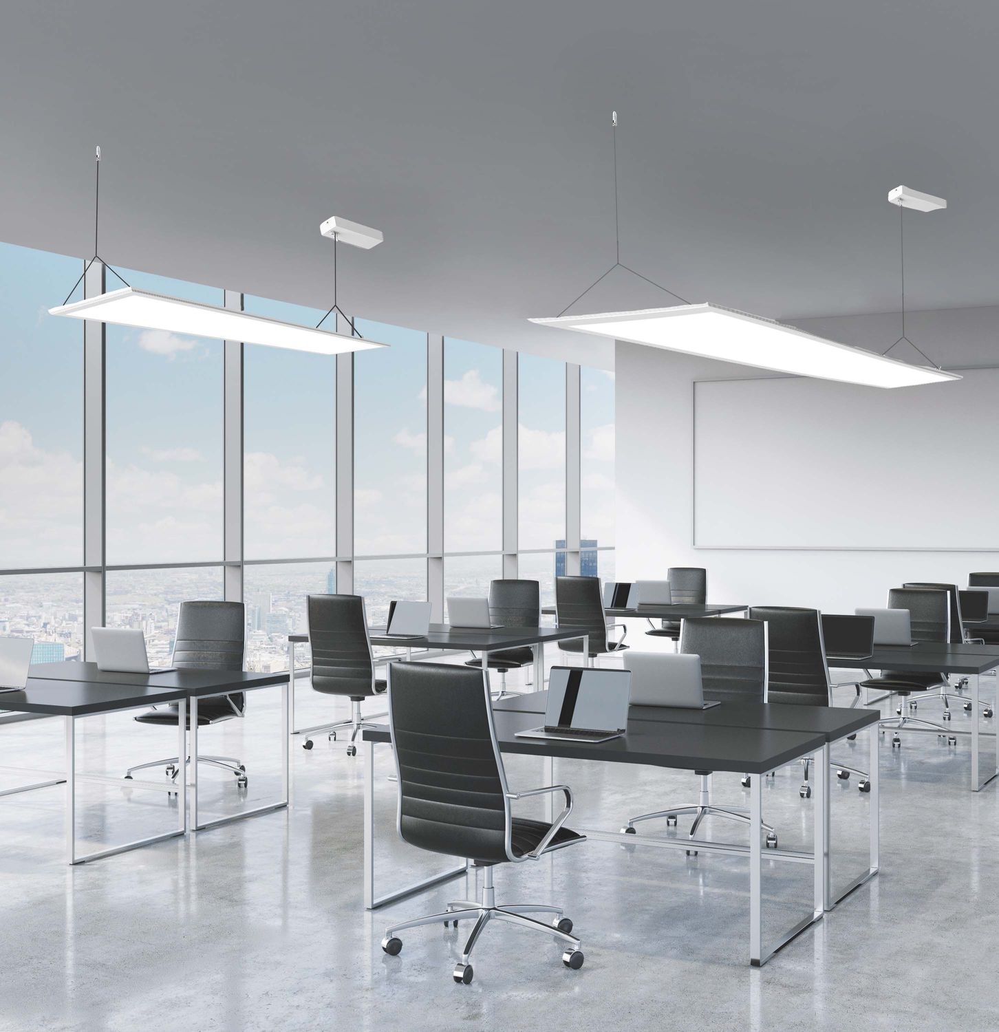 LED Office Hängeleuchte Up&amp;Down, 20W+20W, 30x120cm, weiß, UGR&lt;19, 4000K, DALI dimmbar