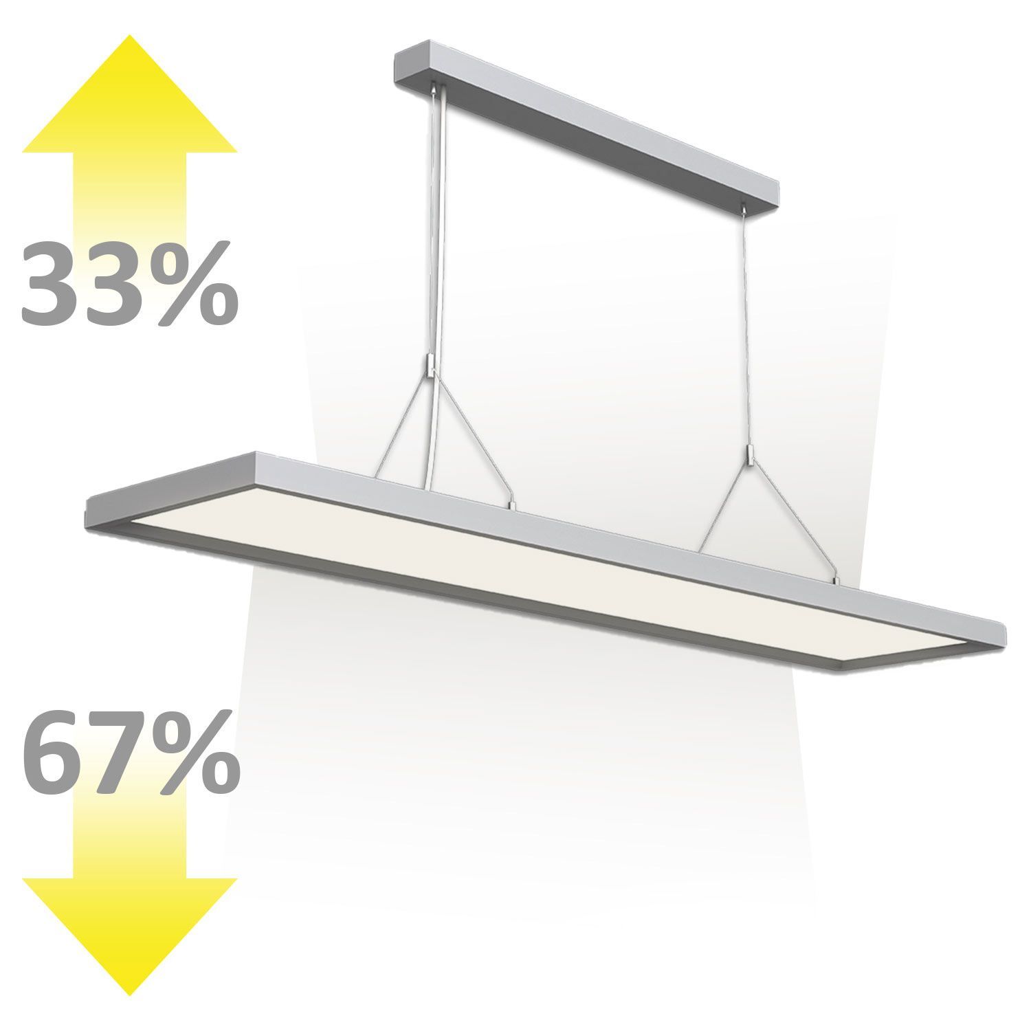 LED Office Pro Pendelleuchte Up&amp;Down, 20W+40W, silber, UGR&lt;19, 4000K, 1-10V dimmbar