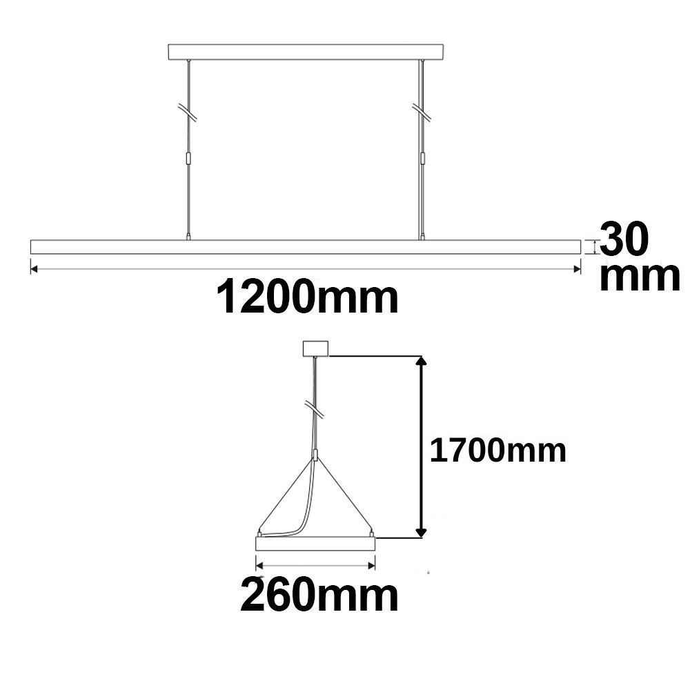 LED Office Pro Pendelleuchte Up&amp;Down, 20W+40W, silber, UGR&lt;19, 4000K, 1-10V dimmbar