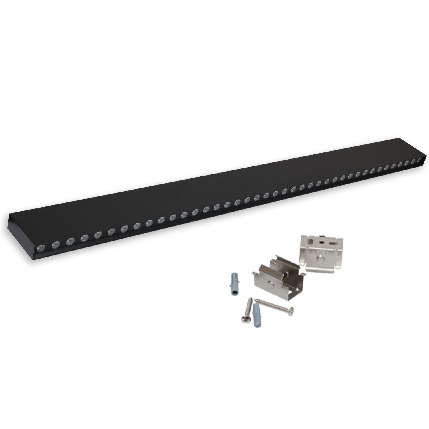 LED Hängeleuchte Raster UGR&lt;19, 36°, 120cm, schwarz, 30W, 3000K, DALI dimmbar