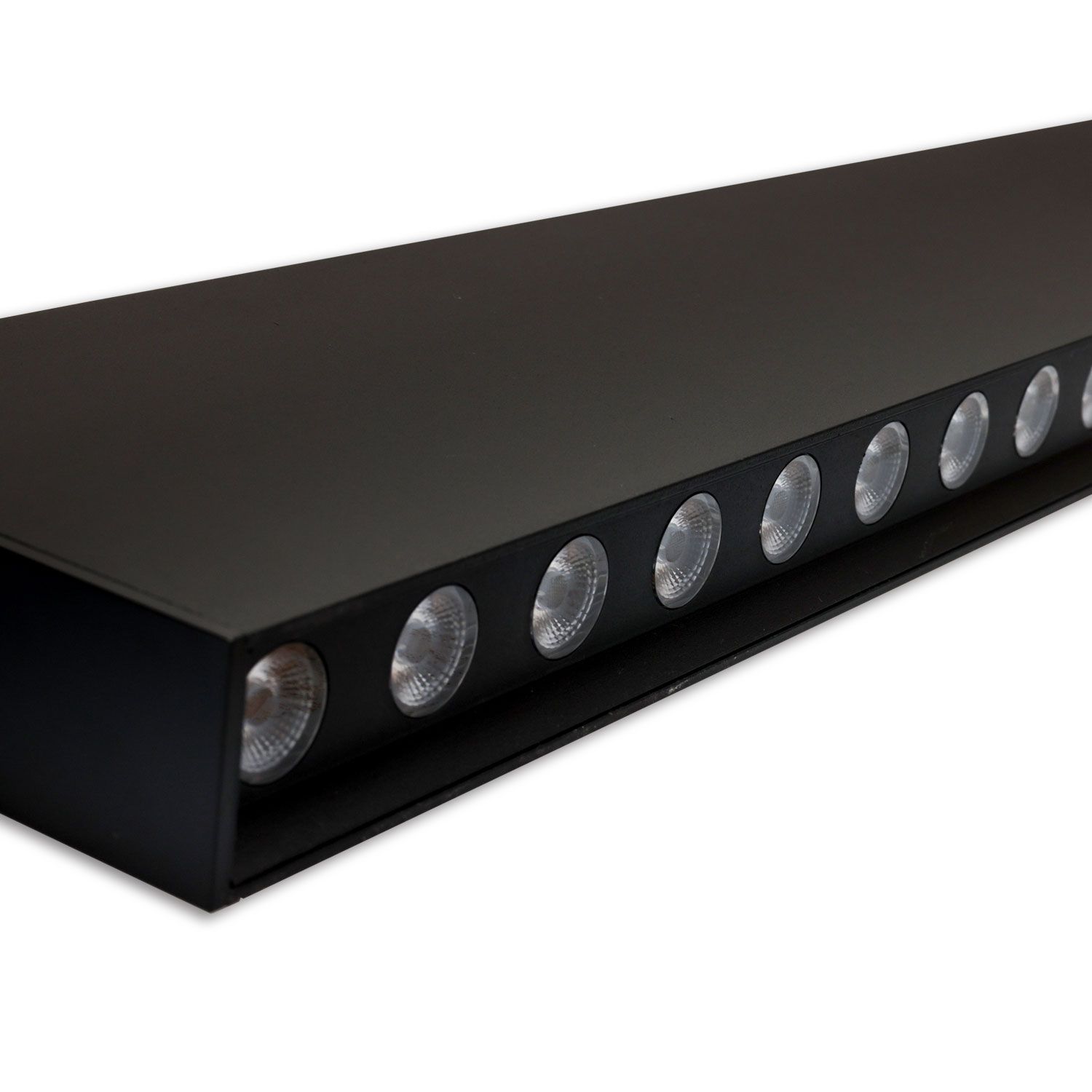 LED Hängeleuchte Raster UGR&lt;19, 36°, 120cm, schwarz, 30W, 3000K, DALI dimmbar