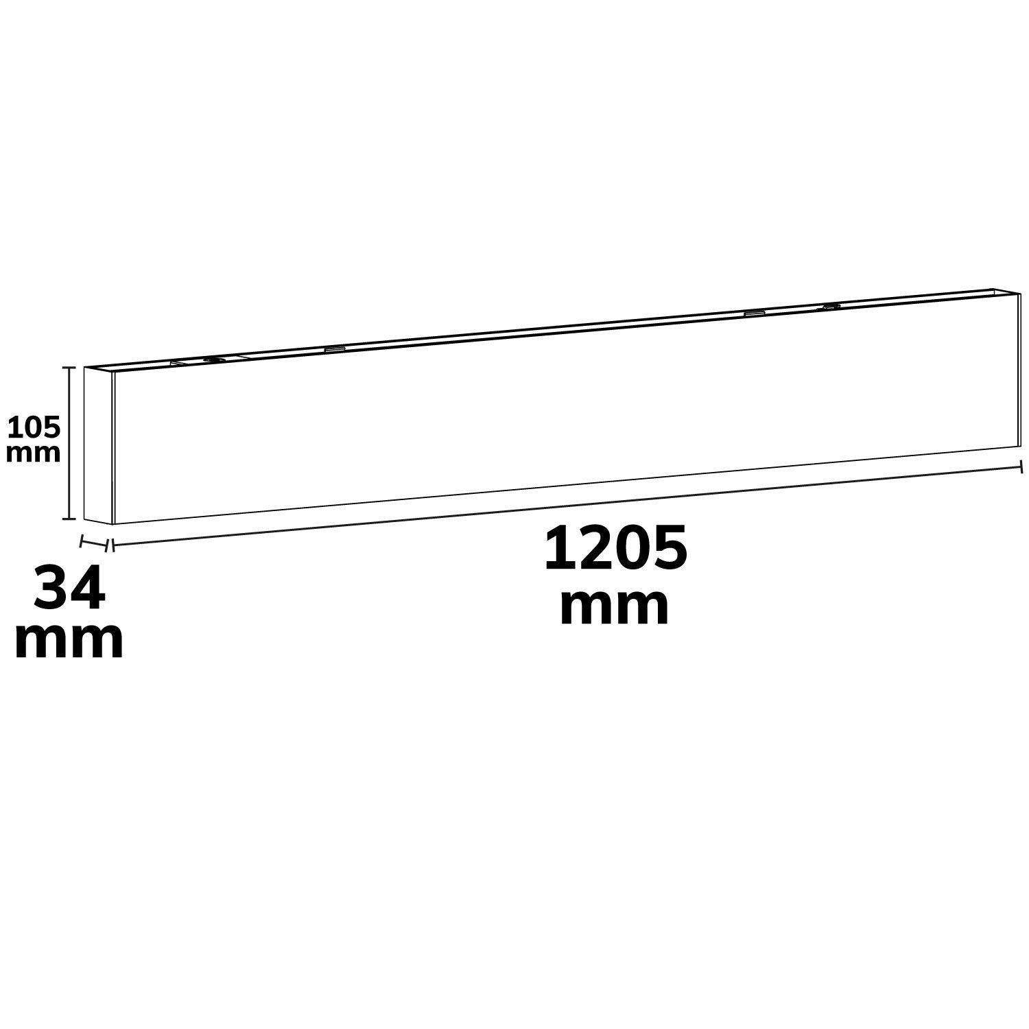LED Hängeleuchte Raster UGR&lt;19, 36°, 120cm, schwarz, 30W, 3000K, DALI dimmbar