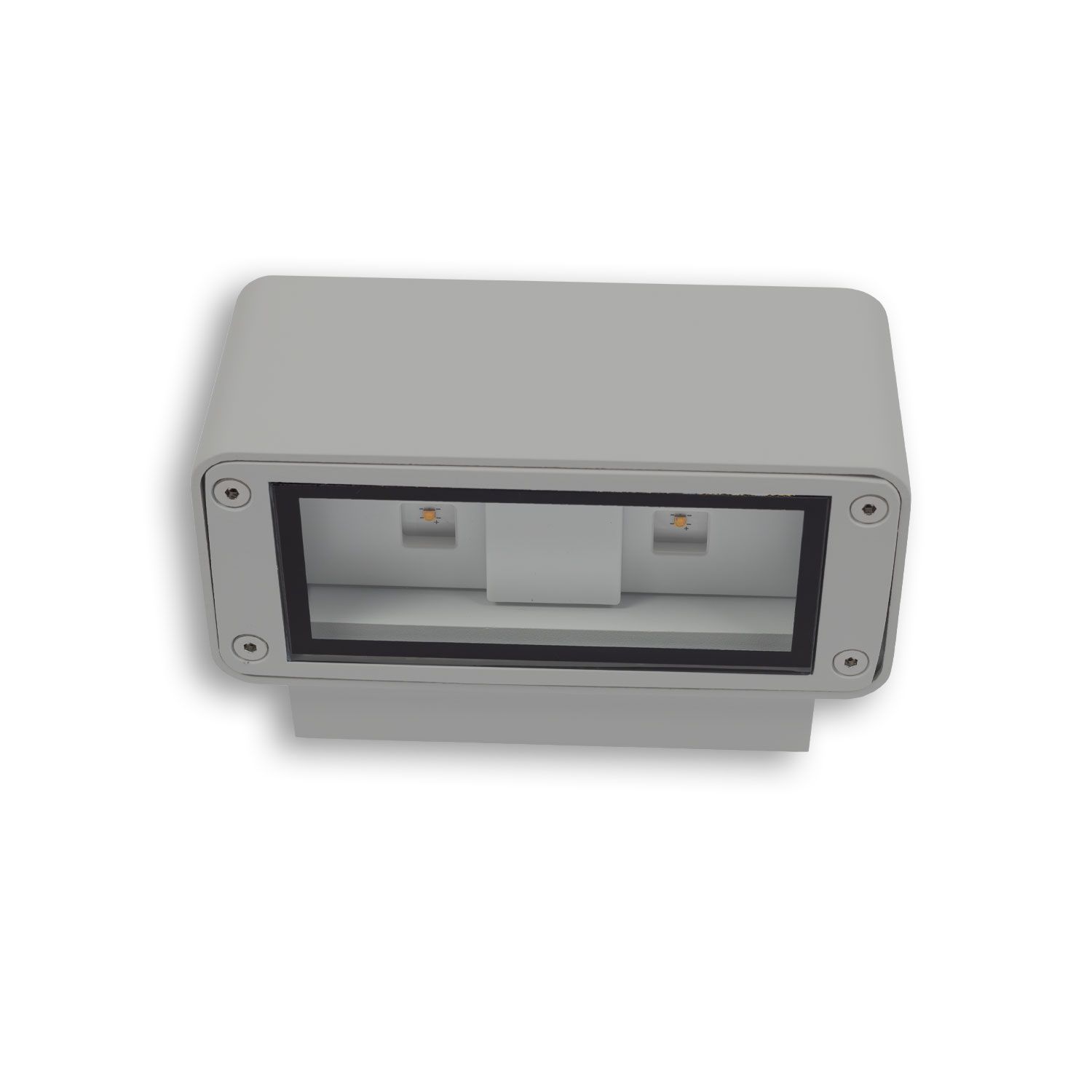 LED Wandleuchte Up&amp;Down 4x3W CREE, IP54, silbergrau, warmweiß