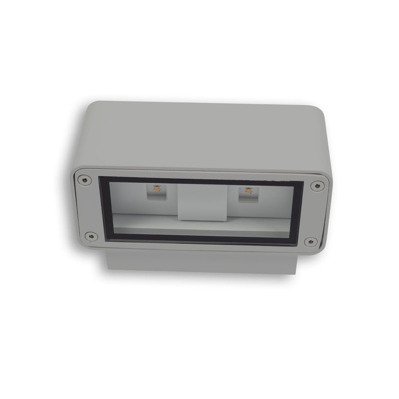 LED Wandleuchte Up&amp;Down 4x3W CREE, IP54, silbergrau, warmweiß