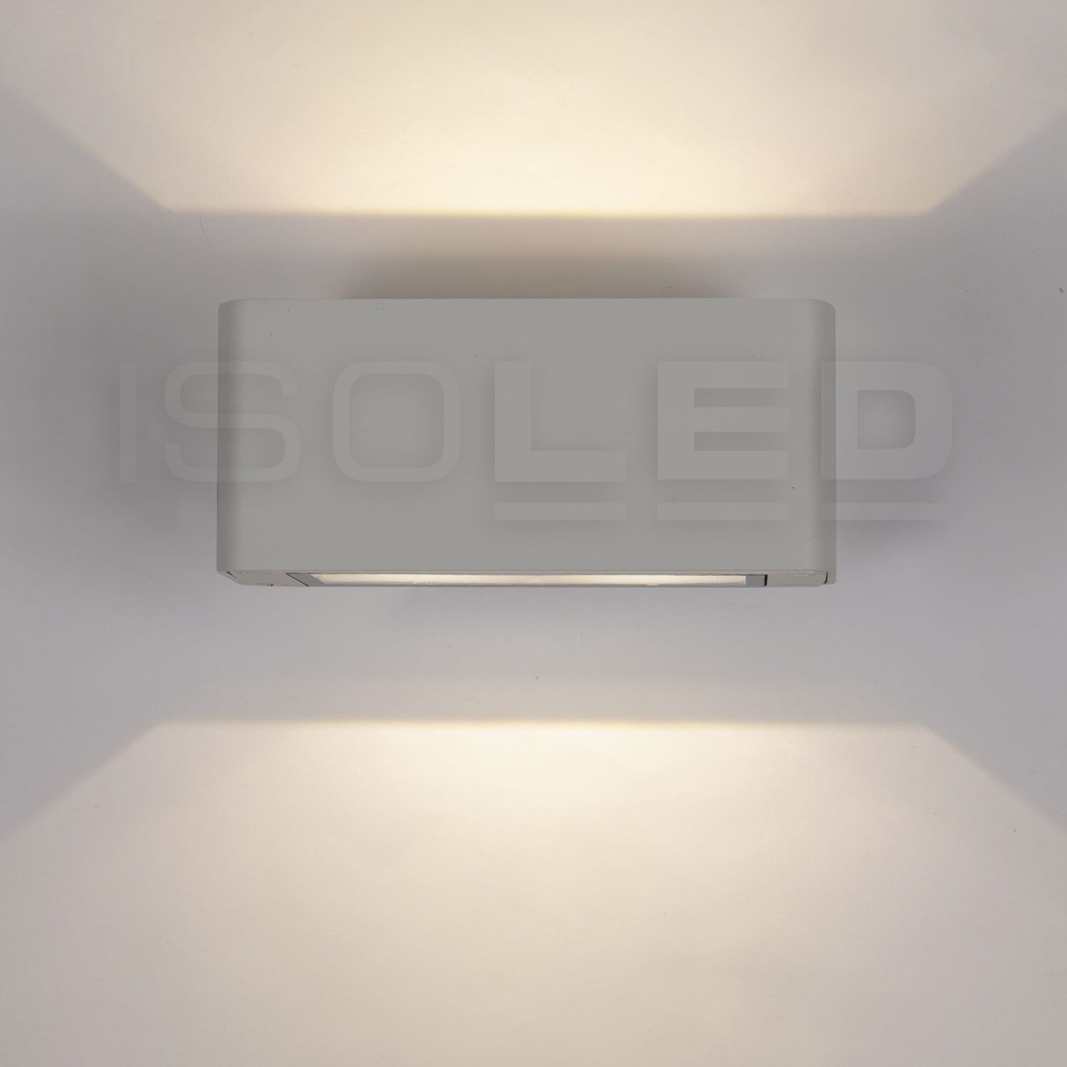 LED Wandleuchte Up&amp;Down 4x3W CREE, IP54, silbergrau, warmweiß