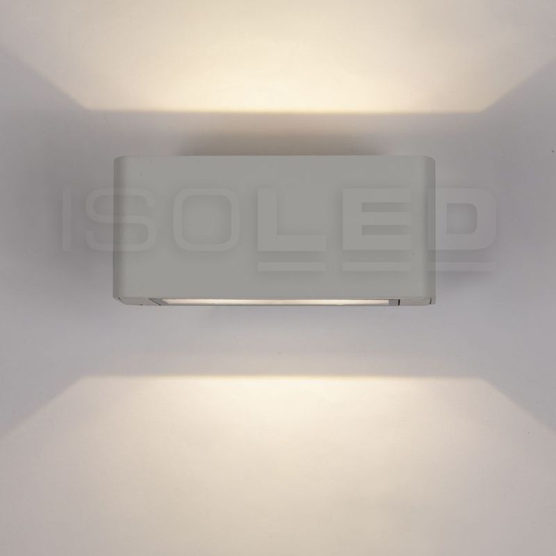 LED Wandleuchte Up&amp;Down 4x3W, IP54, silbergrau, warmweiß