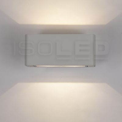 LED Wandleuchte Up&amp;Down 4x3W, IP54, silbergrau, warmweiß