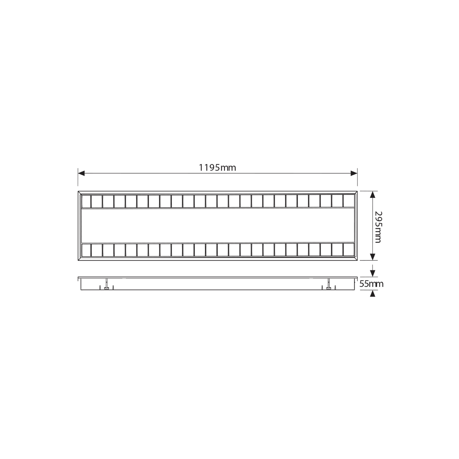 LED Panel  Excell  34W 3400lm - 830 Warmweiß | 120x30cm - UGR 152 - Dali Dimmbar