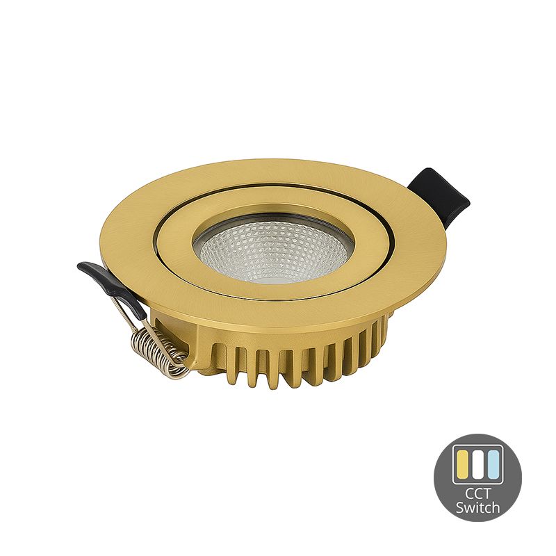 LED-EINBAUSTRAHLER | VARDA | SLIM-FIT | 6W | DIM | MESSING | CCT-SWITCH