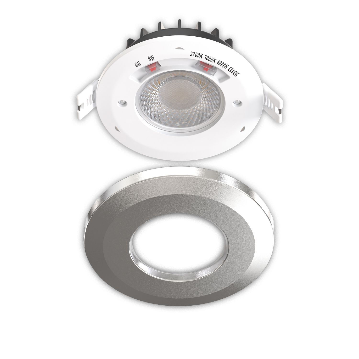 LED Einbaustrahler Vario-68, 6W, 60°, 2700|3000|4000|6000K, IP65, CRI90, chrom