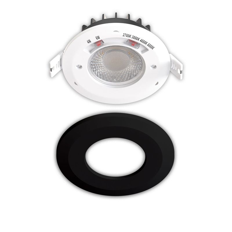 LED Einbaustrahler 6W, 60°, 2700|3000|4000|6000K, IP65, CRI90, schwarz