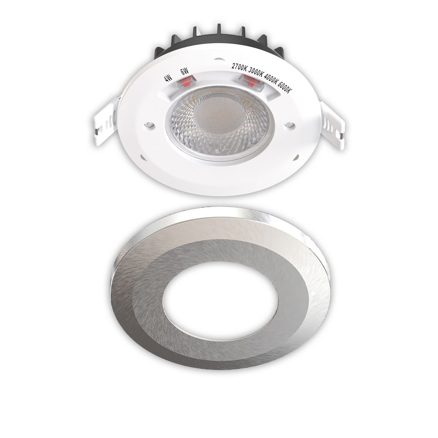 LED Einbaustrahler Vario-68, 6W, 60°, 2700|3000|4000|6000K, IP65, CRI90, nickel gebürstet