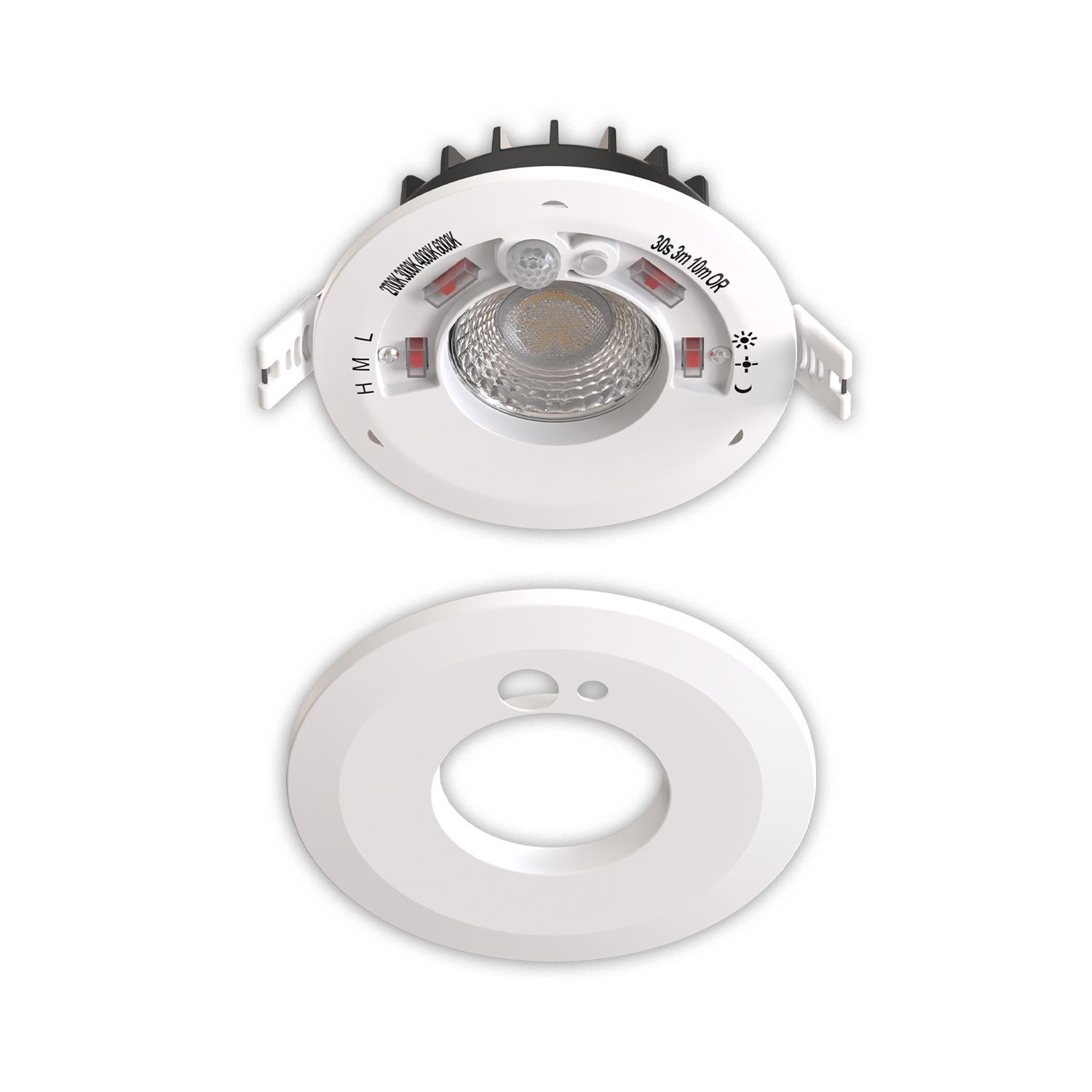 LED Einbaustrahler Vario-68 mit PIR-Sensor 6W, 60°, 2700|3000|4000|6000K, IP65, CRI90, weiß