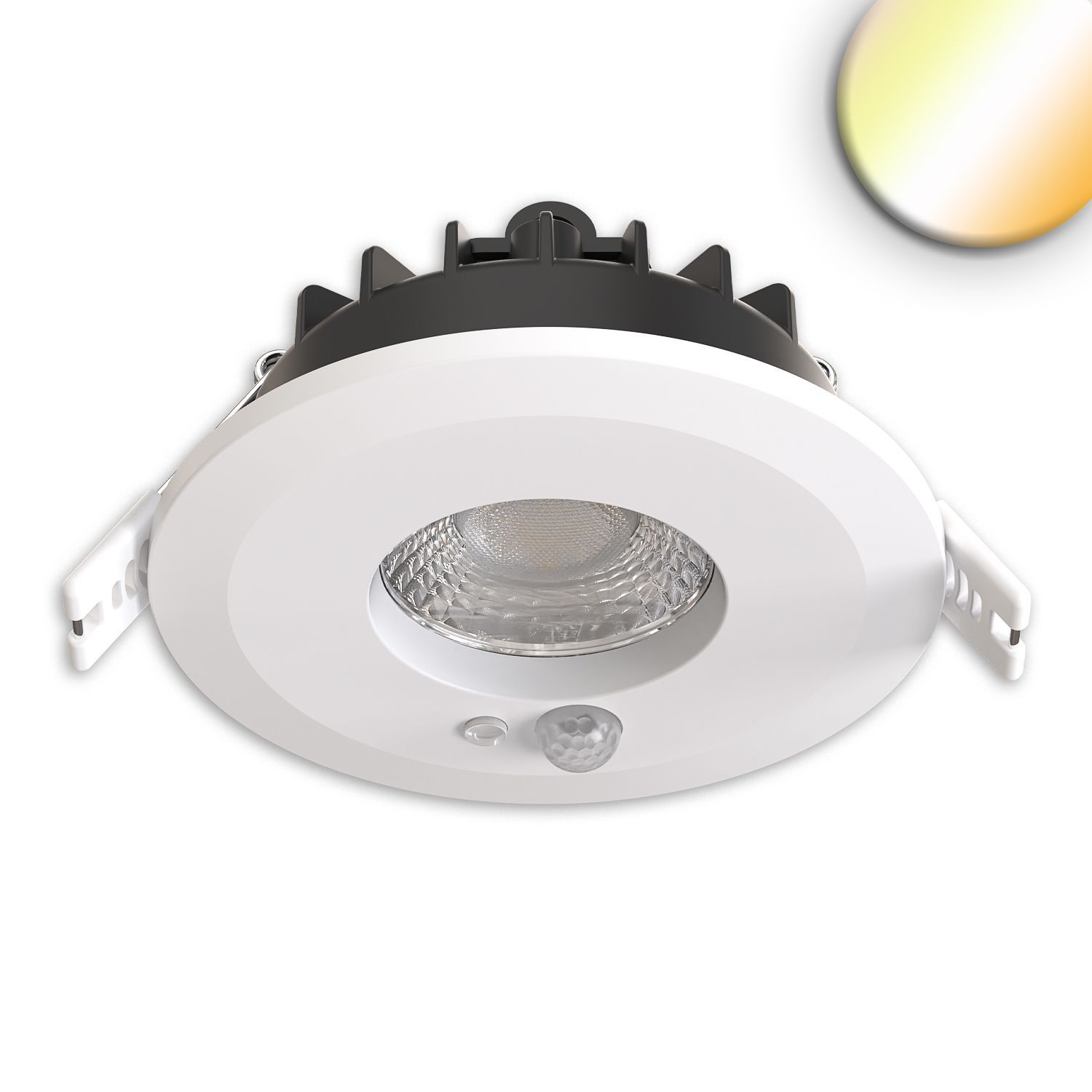LED Einbaustrahler Vario-68 mit PIR-Sensor 6W, 60°, 2700|3000|4000|6000K, IP65, CRI90, weiß