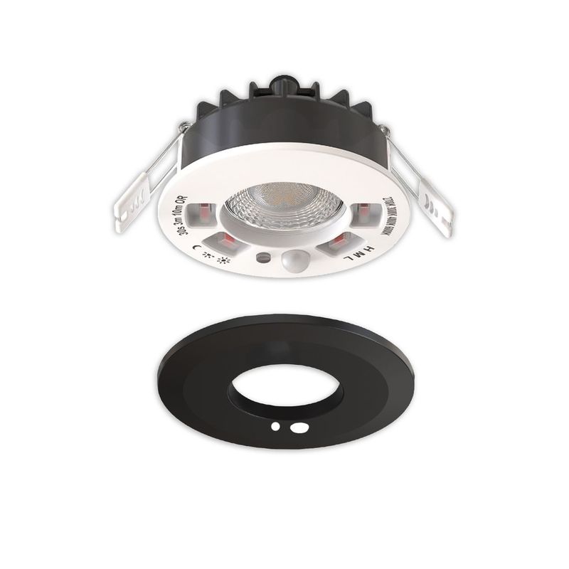 LED Einbaustrahler mit PIR-Sensor 6W, 60°, 2700|3000|4000|6000K, IP65, CRI90, schwarz