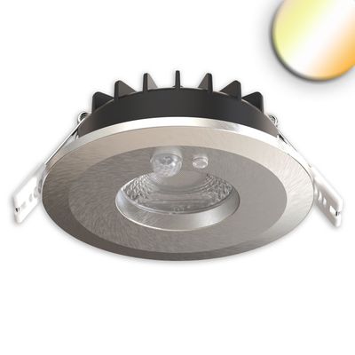 LED Einbaustrahler Vario-68 mit PIR-Sensor 6W, 60°, 2700|3000|4000|6000K, IP65, CRI90, nickel gebürstet LED Einbaustrahler Vario-68 mit PIR-Sensor 6W, 60°, 2700|3000|4000|6000K, IP65, CRI90, nickel gebürstet