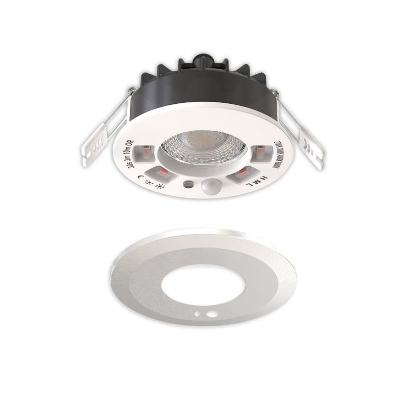 LED Einbaustrahler mit PIR-Sensor 6W, 60°, 2700|3000|4000|6000K, IP65, CRI90, nickel gebürstet