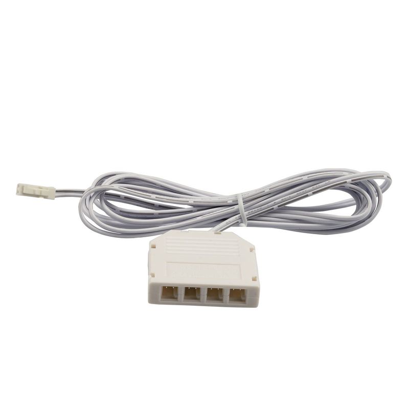 MiniAMP 4-fach Verteiler (1 male-Stecker an 4 female-Buchsen), 30cm, 2-polig, weiß, max. 3,5A