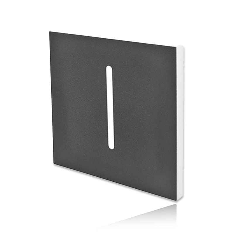 AUFSATZ FÜR TREPPENEINBAULEUCHTEN | SCHWARZ | QUADRATISCH | MITTIG