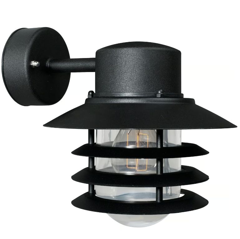 Vejers Down Wandleuchte Schwarz E27 IP54