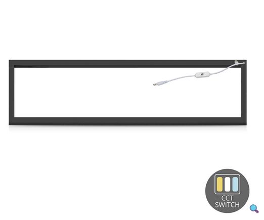 LED FRAME PANEEL | 120x30 | 40W | UGR-23 | SCHWARZ | CCT-SCHALTER