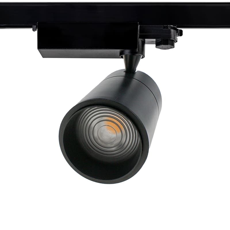 3-PHASEN STRAHLER 15°-60° ZOOMBAR 30W SCHWARZ DIMMBAR