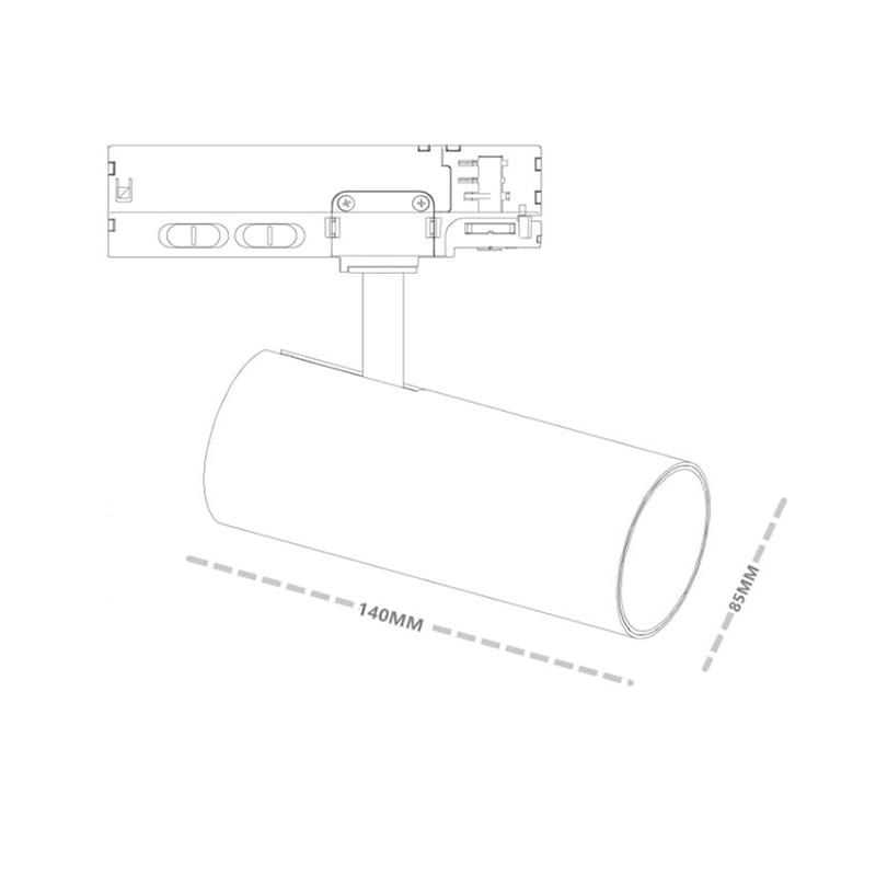 3-PHASEN SCHIENENSPOT | 10W-20W-30W | WEISS | DIMMBAR | CCT-SCHALTER