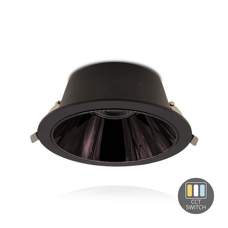 LED-DOWNLIGHT | CCT-SCHALTER | Ø130MM | 16W | SCHWARZ