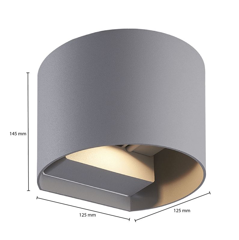 WANDLEUCHTE GRAU 6W DIMMBAR