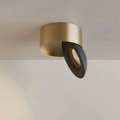 LED Aufbauleuchte gold/schwarz, 2700K, 10W, CRI90, dimmbar