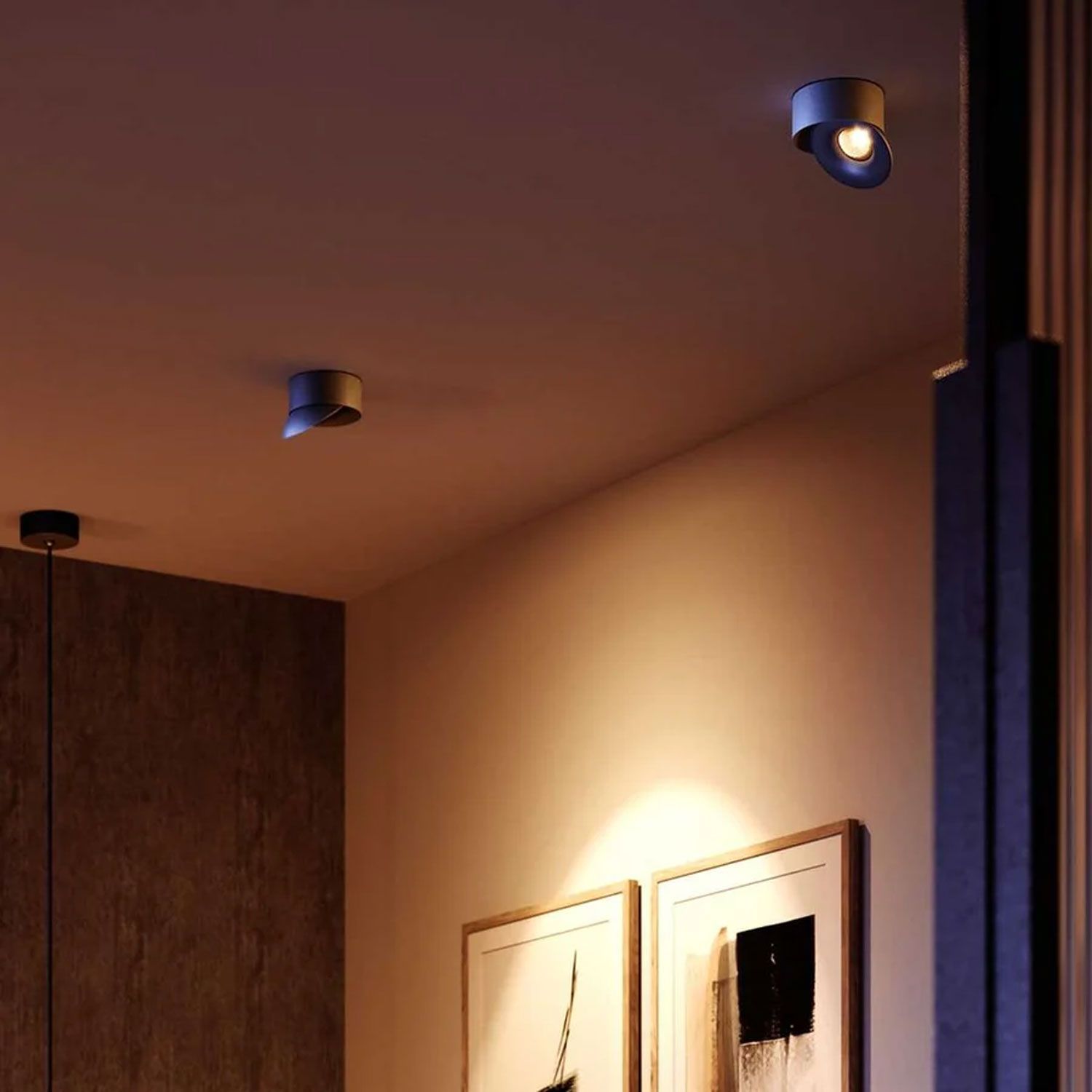 LED Aufbauleuchte schwarz/schwarz, 2700K, 10W, CRI90, dimmbar